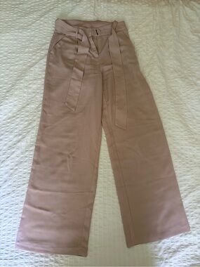 Women's Wide-Leg Tie-Waist Pants - Blush